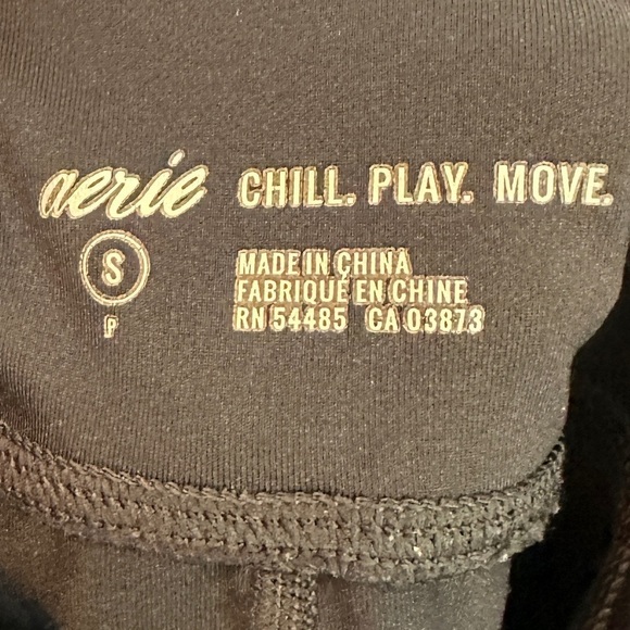 Aerie Women’s Sz Small Black Leggings Moto Mesh Ankle Skinny Athletic Textured - Picture 4 of 5